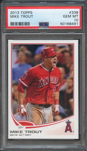 2013 TOPPS 338 MIKE TROUT PSA GEM MT 10