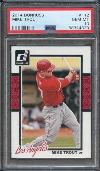 2014 DONRUSS 112 MIKE TROUT PSA GEM MT 10