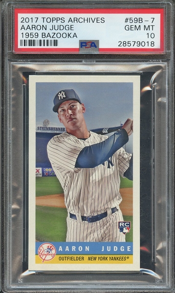 2017 TOPPS ARCHIVES 1959 BAZOOKA 59B-7 AARON JUDGE 1959 BAZOOKA PSA GEM MT 10