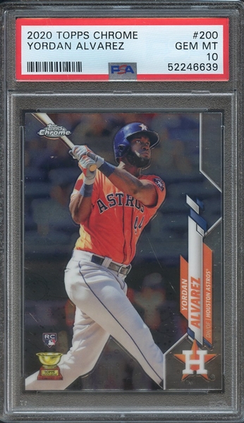 2020 TOPPS CHROME 200 YORDAN ALVAREZ PSA GEM MT 10
