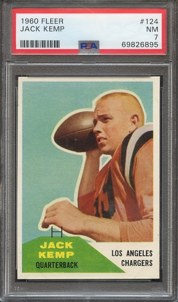 1960 FLEER 124 JACK KEMP PSA NM 7