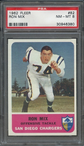 1962 FLEER 82 RON MIX PSA NM-MT 8