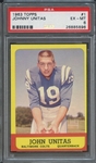 1963 TOPPS 1 JOHNNY UNITAS PSA EX-MT 6