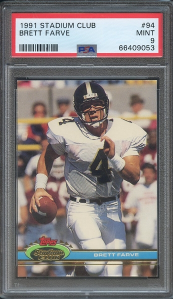 1991 STADIUM CLUB 94 BRETT FARVE PSA MINT 9