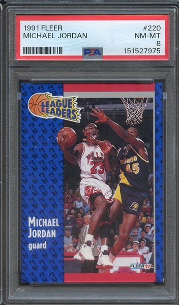 1991 FLEER 220 MICHAEL JORDAN PSA NM-MT 8