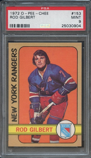 1972 O-PEE-CHEE 153 ROD GILBERT PSA MINT 9
