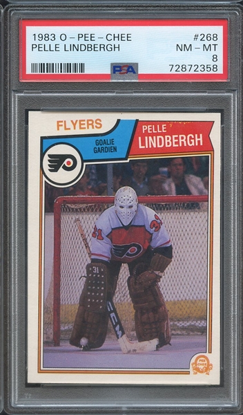 1983 O-PEE-CHEE 268 PELLE LINDBERGH PSA NM-MT 8