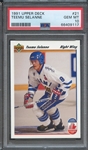 1991 UPPER DECK 21 TEEMU SELANNE PSA GEM MT 10
