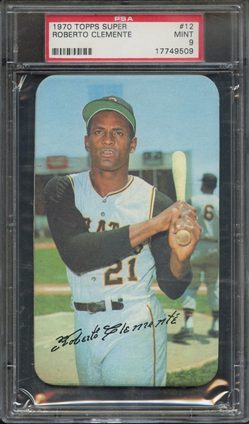1970 TOPPS SUPER 12 ROBERTO CLEMENTE PSA MINT 9