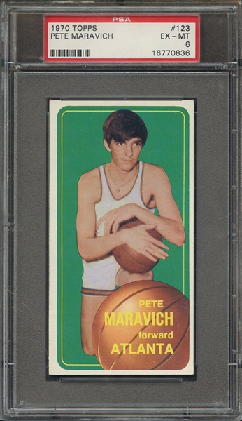 1970 TOPPS 123 PETE MARAVICH PSA EX-MT 6