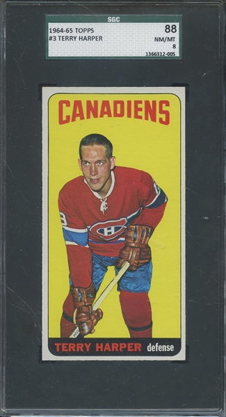 1964 TOPPS 3 TERRY HARPER SGC NM/MT 88 / 8