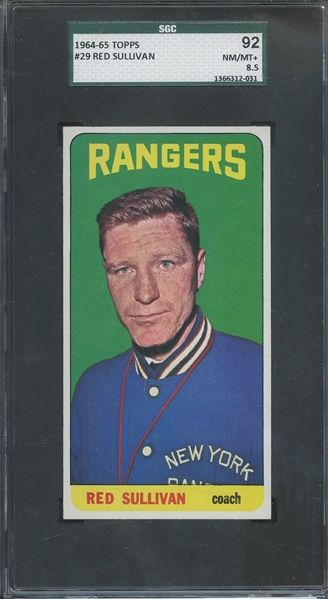 1964 TOPPS 29 RED SULLIVAN SGC NM/MT+ 92 / 8.5