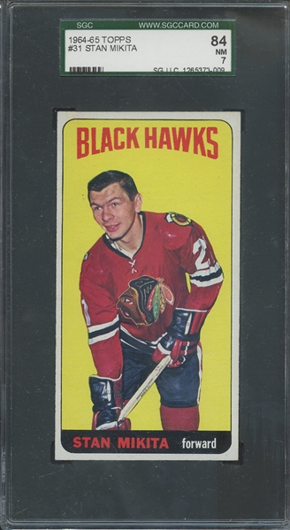 1964 TOPPS 31 STAN MIKITA SGC NM 84 / 7