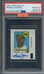 1969 TOPPS DECALS SIGNED REGGIE JACKSON PSA NM-MT 8 PSA/DNA AUTO 10 MBA BRONZE