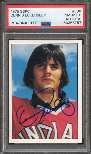 1975 SSPC 506 SIGNED DENNIS ECKERSLEY PSA NM-MT 8 PSA/DNA AUTO 10