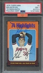 1975 TOPPS MINI 5 SIGNED NOLAN RYAN PSA NM 7 PSA/DNA AUTO 9 MBA BRONZE
