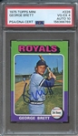 1975 TOPPS MINI 228 SIGNED GEORGE BRETT PSA VG-EX 4 PSA/DNA AUTO 10