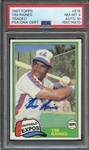 1981 TOPPS TRADED 816 SIGNED TIM RAINES PSA NM-MT 8 PSA/DNA AUTO 10