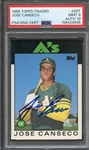 1986 TOPPS TRADED 20T SIGNED JOSE CANSECO PSA MINT 9 PSA/DNA AUTO 10