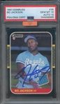 1987 DONRUSS 35 SIGNED BO JACKSON PSA GEM MT 10 PSA/DNA AUTO 10 MBA BRONZE