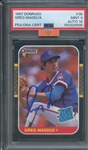 1987 DONRUSS 36 SIGNED GREG MADDUX PSA MINT 9 PSA/DNA AUTO 10 MBA BRONZE