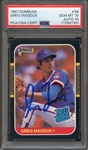 1987 DONRUSS 36 SIGNED GREG MADDUX PSA GEM MT 10 PSA/DNA AUTO 10