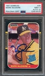 1987 DONRUSS 46 SIGNED MARK MCGWIRE PSA MINT 9 PSA/DNA AUTO 10