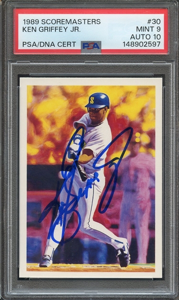 1989 SCOREMASTERS 30 SIGNED KEN GRIFFEY JR PSA MINT 9 PSA/DNA AUTO 10