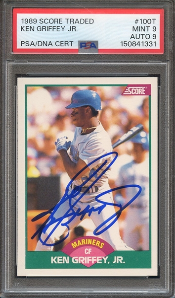 1989 SCORE TRADED 100T SIGNED KEN GRIFFEY JR PSA MINT 9 PSA/DNA AUTO 9