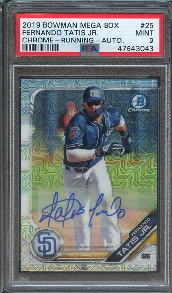 2019 BOWMAN MEGA BOX CHROME SIGNED FERNANDO TATIS JR AUTO PSA MINT 9 #19/25