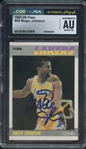 1987 FLEER 56 SIGNED MAGIC JOHNSON CGC AUTHENTIC JSA AUTO 10