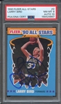 1990 FLEER ALL STARS 2 SIGNED LARRY BIRD PSA NM-MT 8 PSA/DNA AUTO 10