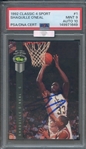 1992 CLASSIC 4 SPORT 1 SIGNED SHAQUILLE ONEAL PSA MINT 9 PSA/DNA AUTO 10 MBA SILVER