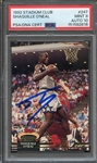 1992 STADIUM CLUB 247 SIGNED SHAQUILLE ONEAL PSA MINT 9 PSA/DNA AUTO 10