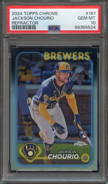 2024 TOPPS CHROME 161 JACKSON CHOURIO REFRACTOR PSA GEM MT 10