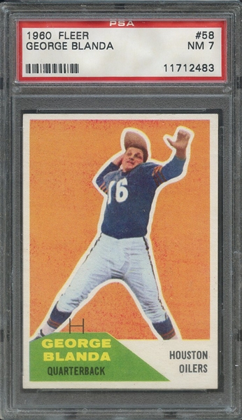 1960 FLEER 58 GEORGE BLANDA PSA NM 7