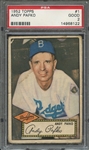 1952 TOPPS 1 ANDY PAFKO PSA GOOD 2