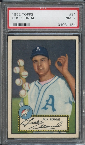 1952 TOPPS 31 GUS ZERNIAL PSA NM 7