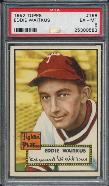 1952 TOPPS 158 EDDIE WAITKUS PSA EX-MT 6