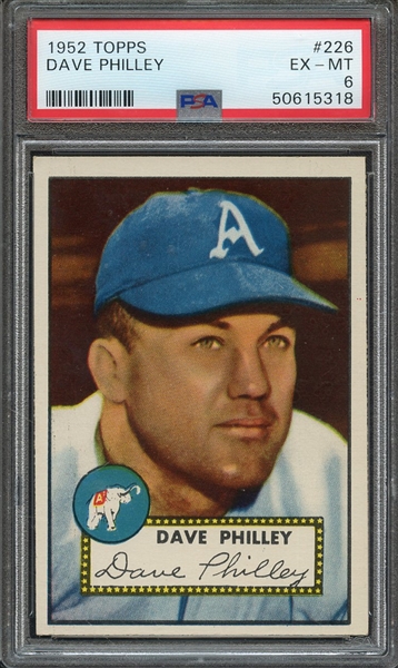 1952 TOPPS 226 DAVE PHILLEY PSA EX-MT 6
