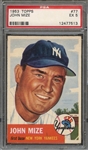 1953 TOPPS 77 JOHN MIZE PSA EX 5