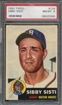 1953 TOPPS 124 SIBBY SISTI PSA NM-MT 8