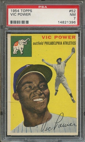 1954 TOPPS 52 VIC POWER PSA NM 7