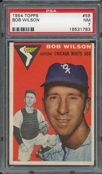 1954 TOPPS 58 BOB WILSON PSA NM 7